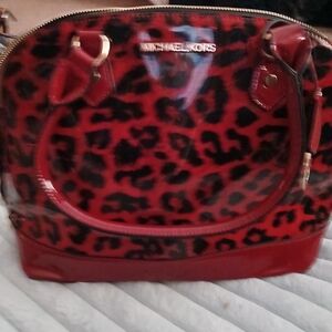 MICHAEL Michael Kors Red Leopard Satchel